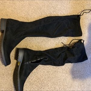 Brand new over the knee black suede boots